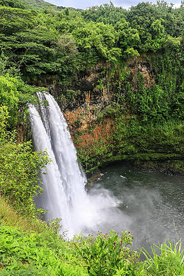 Hawaii Wall Art featuring the photograph Wailua Falls, Kauai #1 by Dawn Richards