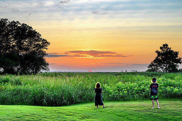 Nature Photograph - Watching The Sun Set Over Currituck Sound #1 by Anthony Hightower