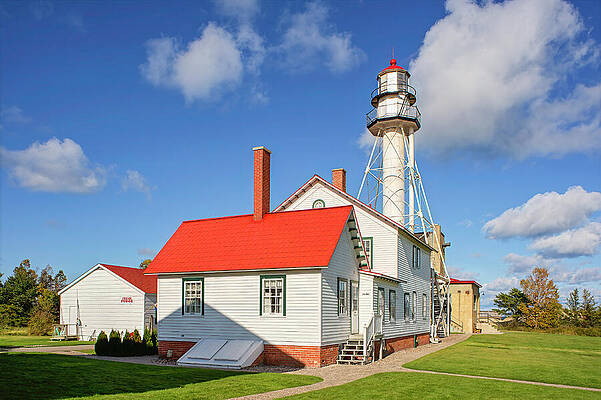 Lighthouse with Red Roof Building Wall Art