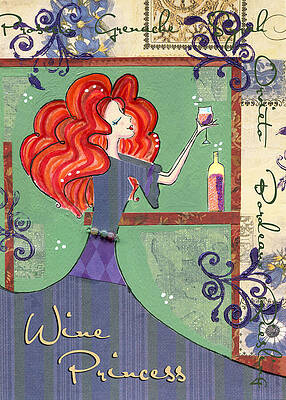 Wall Art featuring the mixed media Wine Princess Classy With Words by Jennifer Gregory