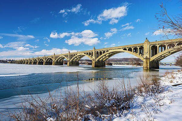 Winter Wall Art featuring the photograph Winter Morning At Veteran's Memorial Bridge #1 by Anthony Hightower