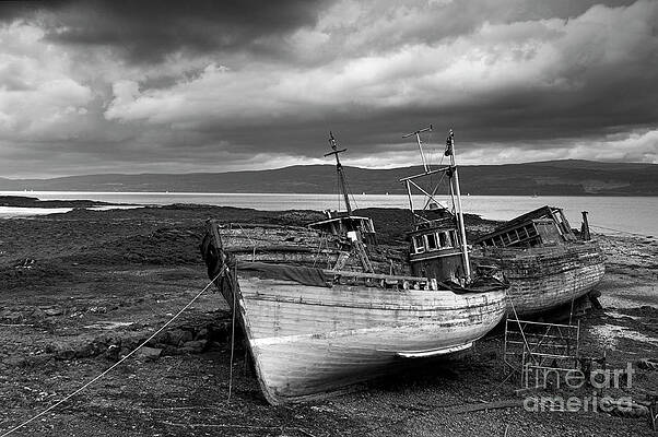 Dramatic Photograph - Wrecked Fishing Boats, Isle Of Mull, Inner Hebrides, Scotland  #1 by Neale And Judith Clark
