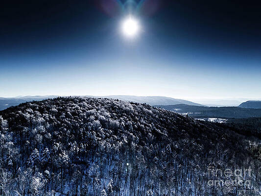 Wall Art featuring the photograph Aerial Winter Scene Of The Mad River Valley In Vermont #10 by Eric Killorin