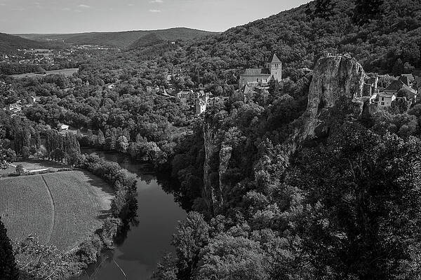 Medieval Hilltop Town Overlooking River Wall Art