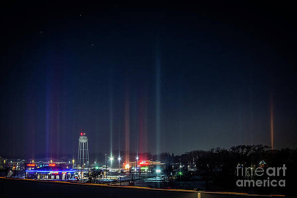 Landscape Photograph - 1775_Light Pillars by Mark Triplett