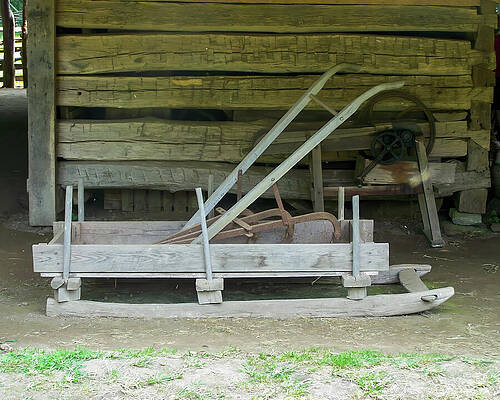 Wall Art featuring the photograph 1800s Farm Sled by Flees Photos