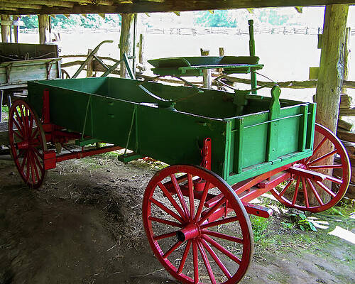 Wall Art featuring the photograph 1800s Farm Wagon by Flees Photos