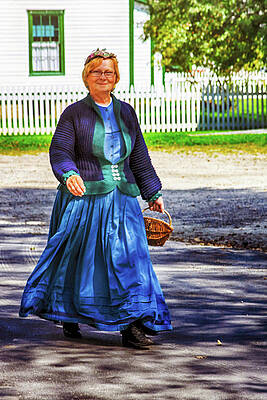 Spring Wall Art featuring the photograph 18th Century Blue Dress Nova Scotia by Tatiana Travelways