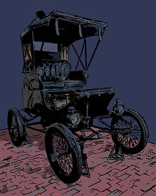 Drawing - 1901 White Steam Stanhope Digital Drawing by Flees Photos