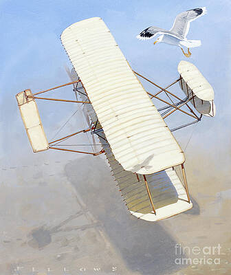 Airplane Wall Art featuring the painting Wright Flyer by Jack Fellows