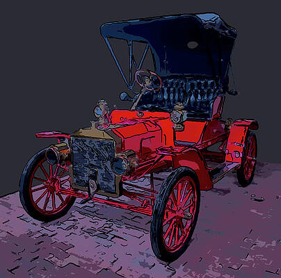 Drawing - 1907 Ford Model R Digital Drawing by Flees Photos