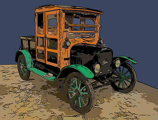 Drawing - 1917 Ford Model T Truck Digital Drawing by Flees Photos