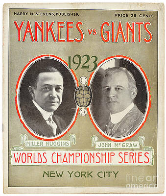 Historical Wall Art featuring the digital art 1923 World Series Program by Antonios Valamontes