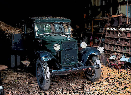 Drawing - 1927 Ford Model TT Pickup Truck Digital Oil by Flees Photos