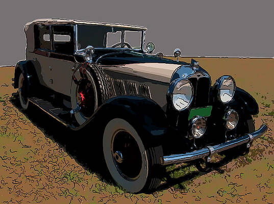 Drawing - 1928 Auburn Phaeton Digital Drawing by Flees Photos