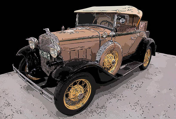 Drawing - 1931 Ford Deluxe Roadster Digital Drawing by Flees Photos