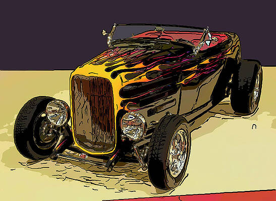 Painting - 1932 Ford Roadster Digital Oil by Flees Photos