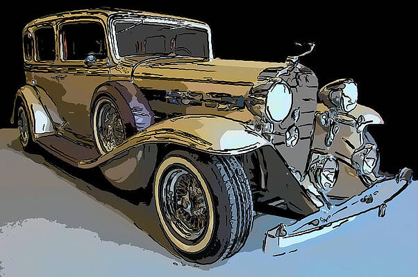 Drawing - 1933 Cadillac V12 Digital Drawing by Flees Photos