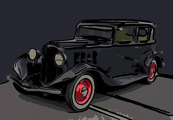Painting - 1934 REO Digital Drawing by Flees Photos