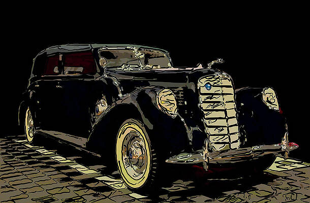 Drawing - 1938 Lincoln Model K LeBaron Digital Drawing by Flees Photos