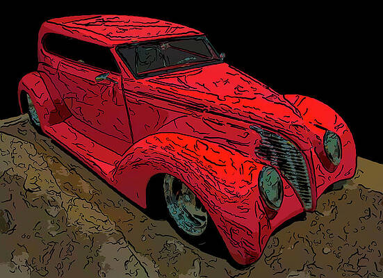 Drawing - 1939 Ford Tudor Hot Rod Digital Drawing by Flees Photos