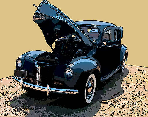 Drawing - 1940 Ford Deluxe Coupe Digital Drawing by Flees Photos