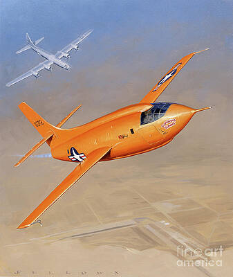 Airplane Wall Art featuring the painting Bell X-1 by Jack Fellows