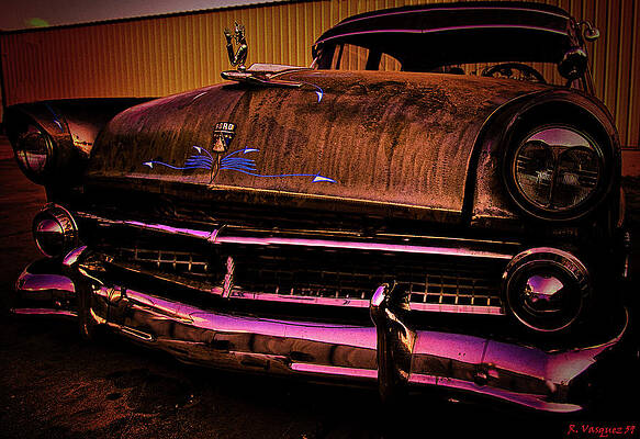 Wall Art featuring the digital art 1950s Ford Fairlane High Color by Rene Vasquez