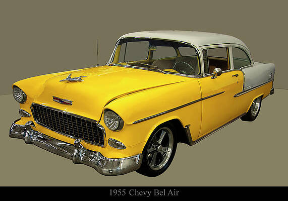 Transportation Photograph - 1955 Chevy Bel Air Harvest Gold by Flees Photos