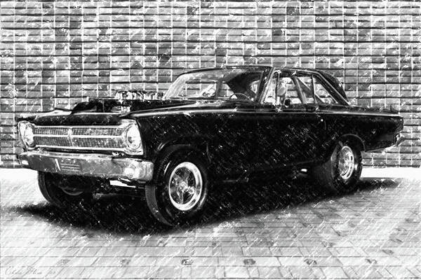 Wall Art featuring the digital art 1965 Plymouth Belvedere by Flees Photos
