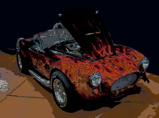 Drawing - 1965 Shelby Cobra Digital Drawing by Flees Photos