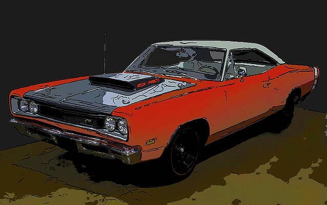 Drawing - 1969 1/2 Dodge Coronet A12 Superbee Digital Drawing by Flees Photos