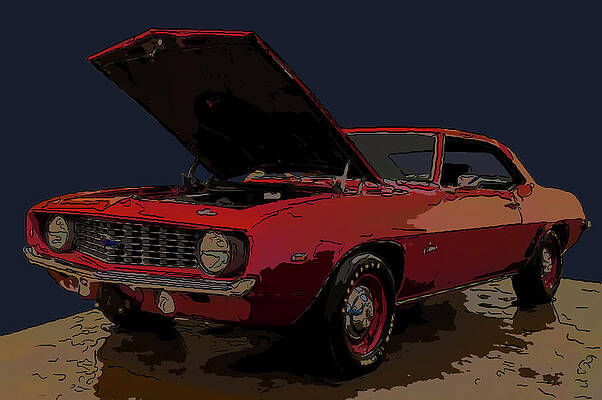 Drawing - 1969 Chevy COPO Camaro Digital Drawing by Flees Photos