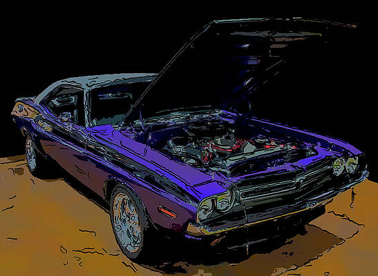 Drawing - 1971 Dodge Challenger R/T Digital Oil by Flees Photos