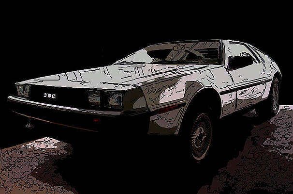 Drawing - 1981-1983 DeLorean  DMC-12 Digital Drawing by Flees Photos