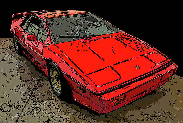 Drawing - 1984 Lotus Esprit Digital Drawing by Flees Photos