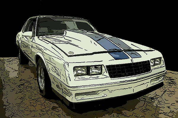 Drawing - 1988 Chevy Monte Carlo Digital Drawing by Flees Photos