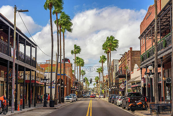 Vintage Wall Art featuring the photograph 7th Avenue In The Historic Ybor City In Tampa Bay, Florida #2 by Miroslav Liska