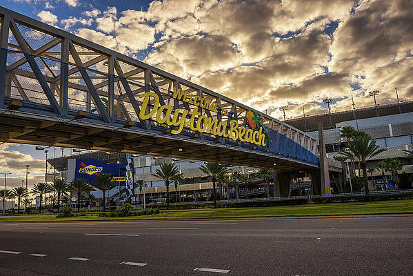 Summer Wall Art featuring the photograph A Welcome Sign In Daytona Beach, Florida. #2 by Miroslav Liska