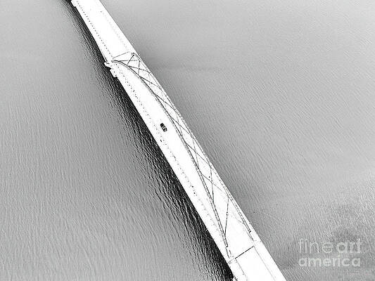 Wall Art featuring the photograph Aerial View Of Crown Point Bridge Over Lake Champlain At The New York And Vermont Border #2 by Eric Killorin