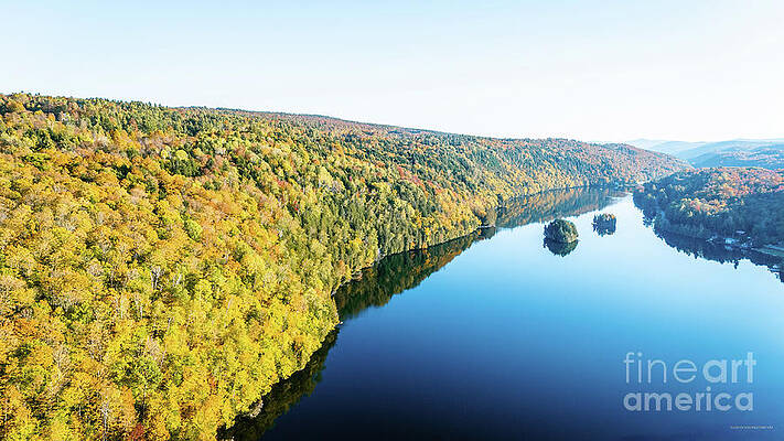 Water Wall Art featuring the photograph Aerial View Of Lake Eligo In Craftsbury, Vermont #2 by Eric Killorin
