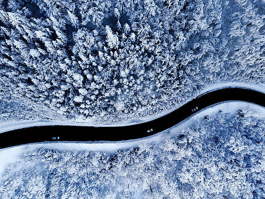 Wall Art featuring the photograph Aerial Winter Scene Of The Mad River Valley In Vermont #2 by Eric Killorin