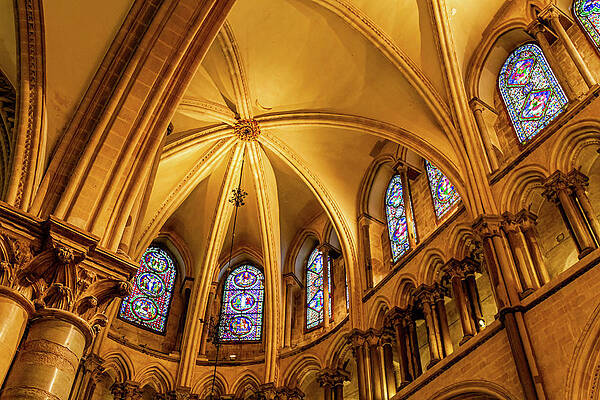 Wall Art featuring the photograph Canterbury Cathedral Ceiling #2 by Shirley Mitchell