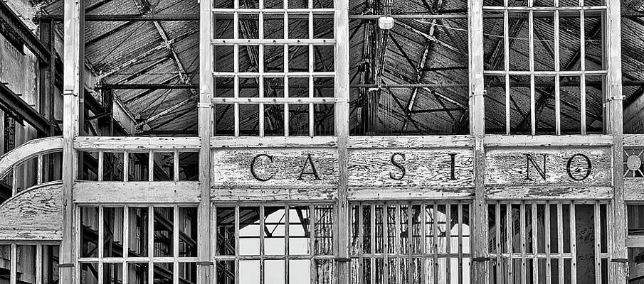 Summer Photograph - Casino Asbury Park New Jersey BW #3 by Susan Candelario