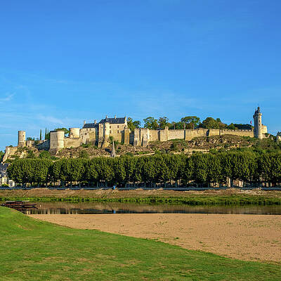 Scenic Photograph - Chinon Chateau Above The River Vienne, Indre-et-Loire, France. #2 by Seeables Visual Arts