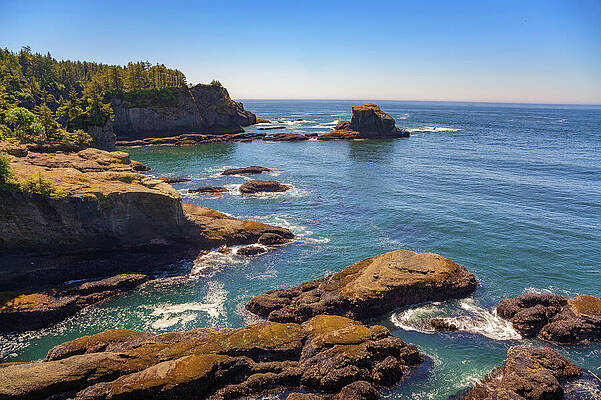 Wall Art featuring the photograph Coastal Cliffs And Rocky Shoreline At Cape Flattery, Washington State #2 by Miroslav Liska