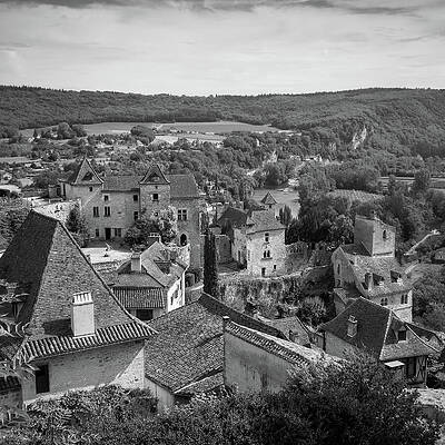 Charming Medieval Village Landscape Wall Art