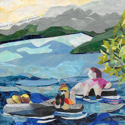 Relaxing on a Serene Lake Wall Art