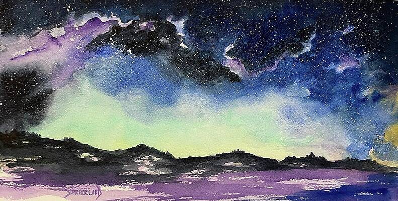 Landscape Painting - Iceland's Galaxy #2 by Judy Strickland