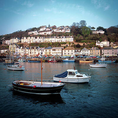 Boats Along a Charming Seaside Town Photograph